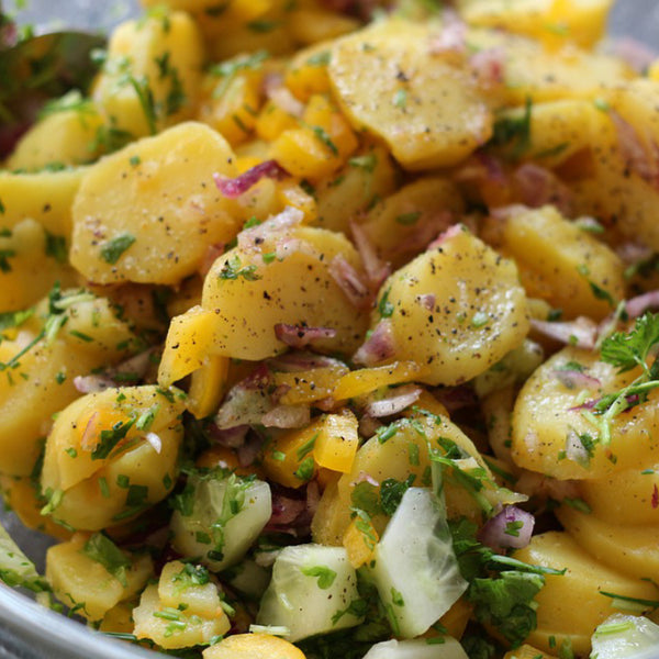 A Classic Potato Salad with Roasted Garlic Aioli